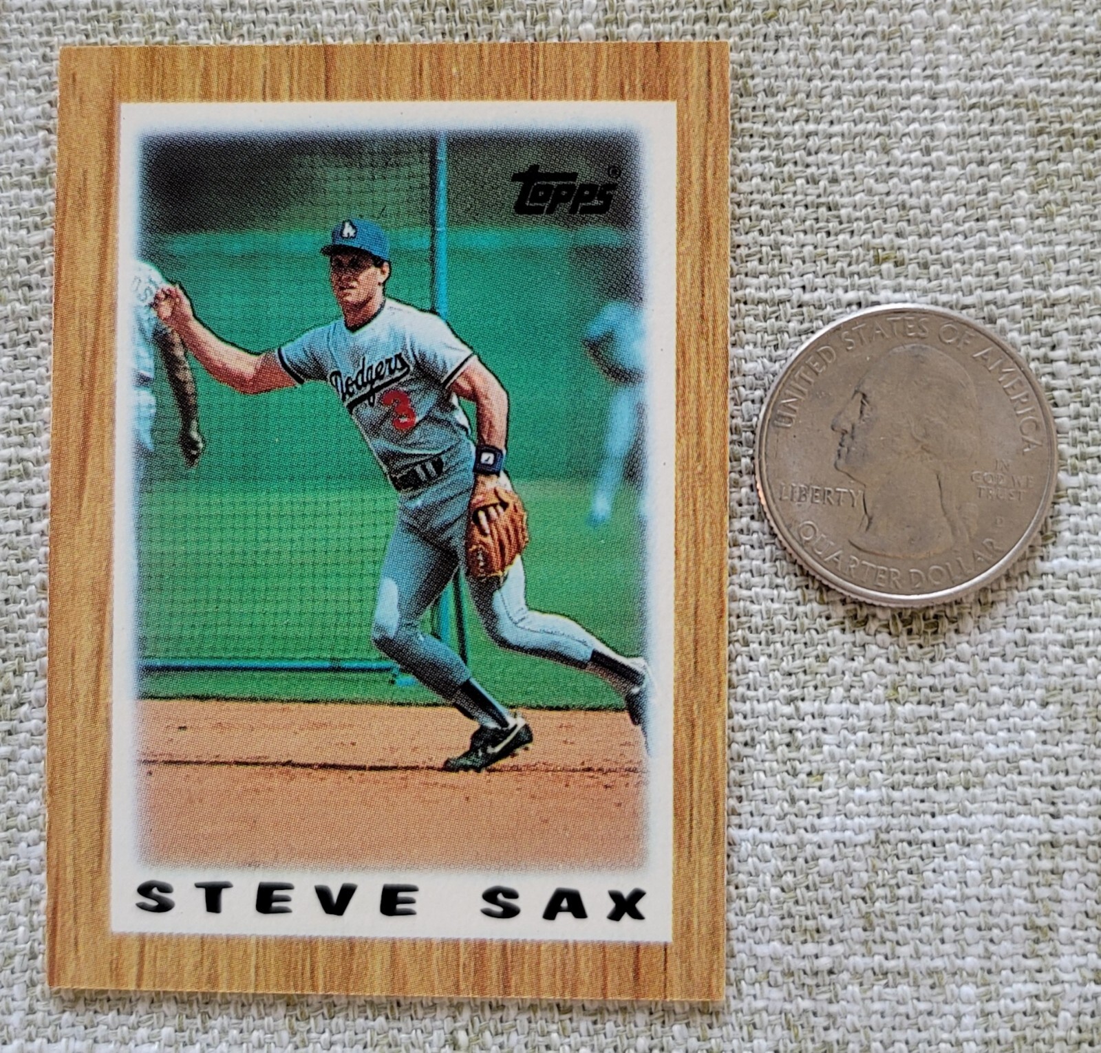 1987 Topps Baseball Major League Leaders Mini #15 Steve Sax Los Angeles Dodgers