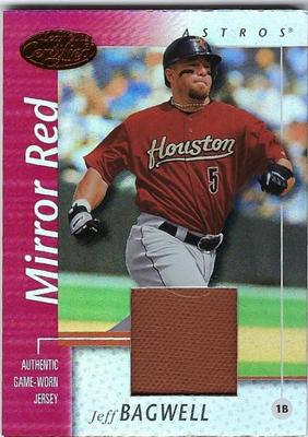 JERSEY MT 2002 LEAF CERTIFIED MIRROR RED RARE JEFF BAGWELL #77/150