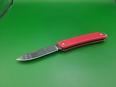 USED Supreme Boker Glow-In-The-Dark Keychain Knife - Red! Plain