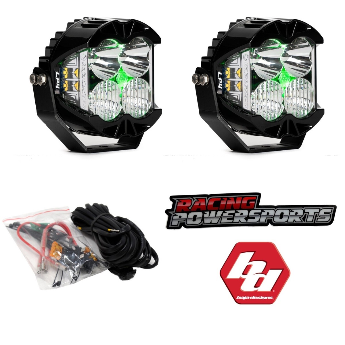 Baja Designs LP4 PRO Pair LED Light Driving Combo Lens Green