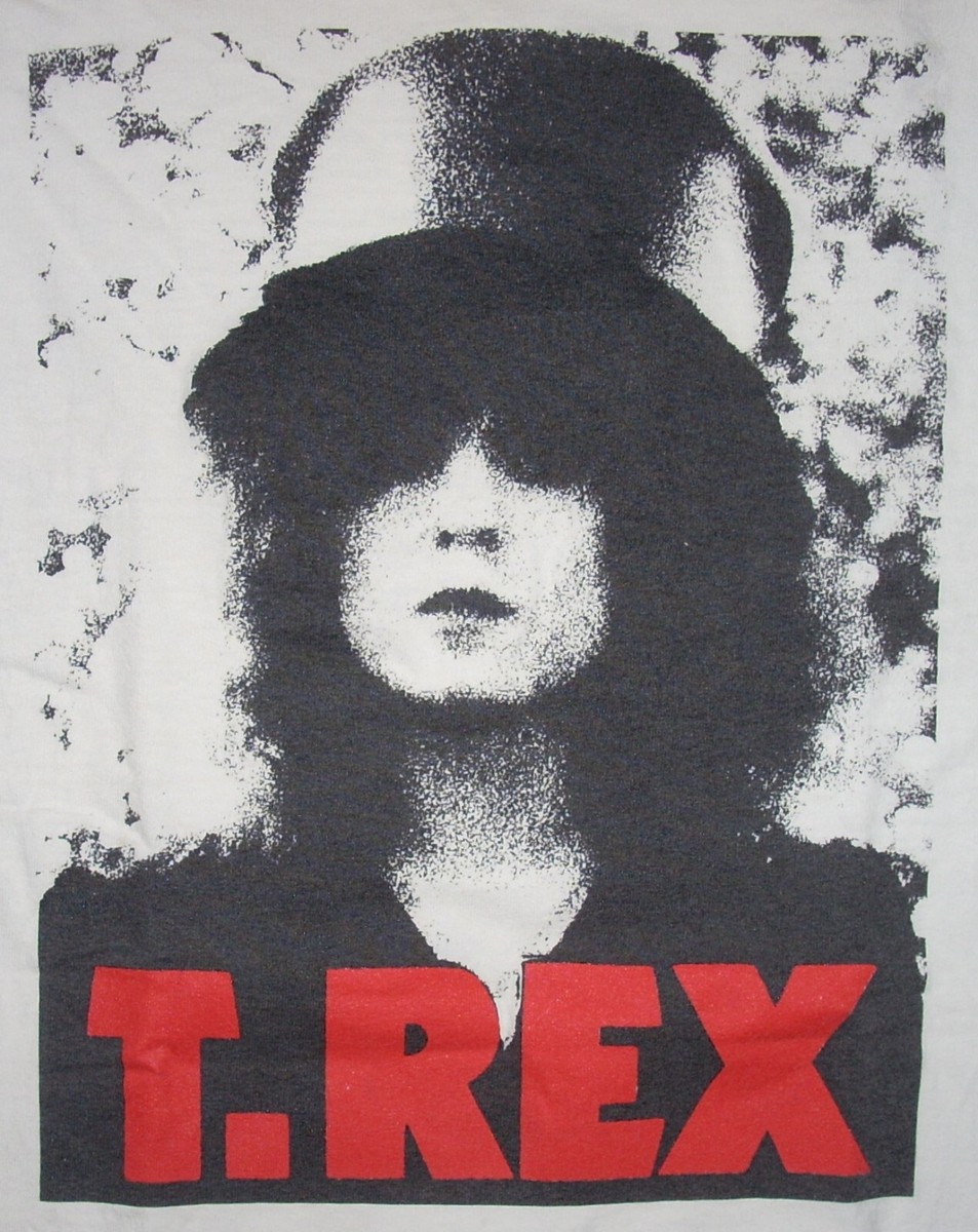 Vtg T. REX - THE SLIDER Ringer Tee T-Shirt X-LARGE Bolan *Spotting