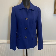 Nwot Chadwick’s Of Boston Womens Jacket Size 10 Royal Blue Button Closure