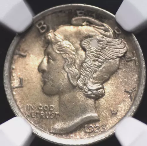 1923 MERCURY DIME NGC MS 64 FULL BANDS ORIGINAL SURFACES OVER A FULL STRIKE WITH
