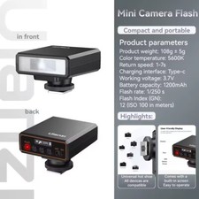 Ulanzi F12 mini fotocamera flash luce Speedlite Hot Shoe per Canon Nikon Fuji Sony