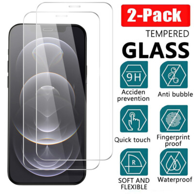 2-PACK For iPhone 17E 17 16 15 14 13 12 11 X/8 7 Tempered GLASS Screen Protector