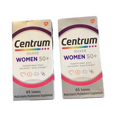 2) Centrum Silver Women's Multivitamin ~ Women 50+ 65-CT Ea Exp 05/26