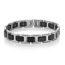 NEW Black IP Tungsten Bracelet w/ Shiny Tungsten Links Magnets NEW 2023 STYLE