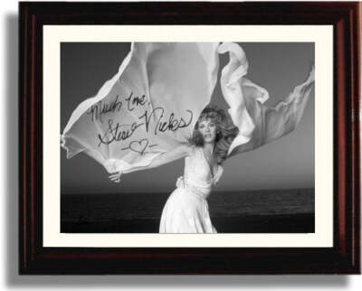 8x10 Framed Stevie Nicks B&W Autograph Promo Print