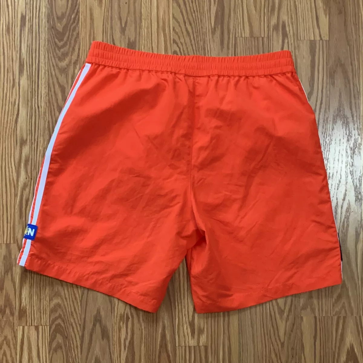 2020 Men’s Adidas x Palace Sunpal Lined Nylon Shorts Bright Orange Size M GL7174