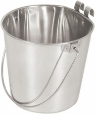 9 Quart Stainless Steel Bucket with Dual Hook  Perfectly Fits on Kennels, Cages