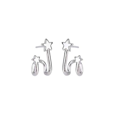 Compass Ladies Stud Earrings from Nau-T-Girl in Silver with Imitation