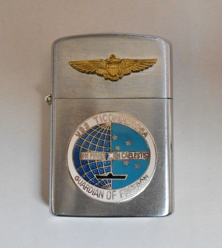 1950s USS Ticonderoga CVS-14 Penguin Lighter - CO Inscription - Never Used - Picture 2 of 8