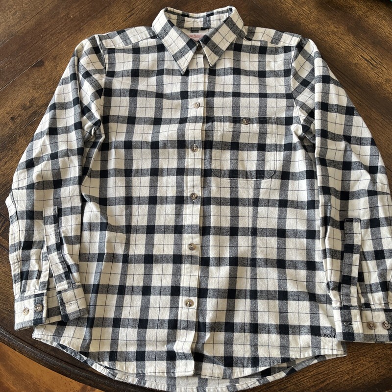 NWOT FILSON Women’s Small Alaskan Guide White Black Heavyweight Flannel Shirt