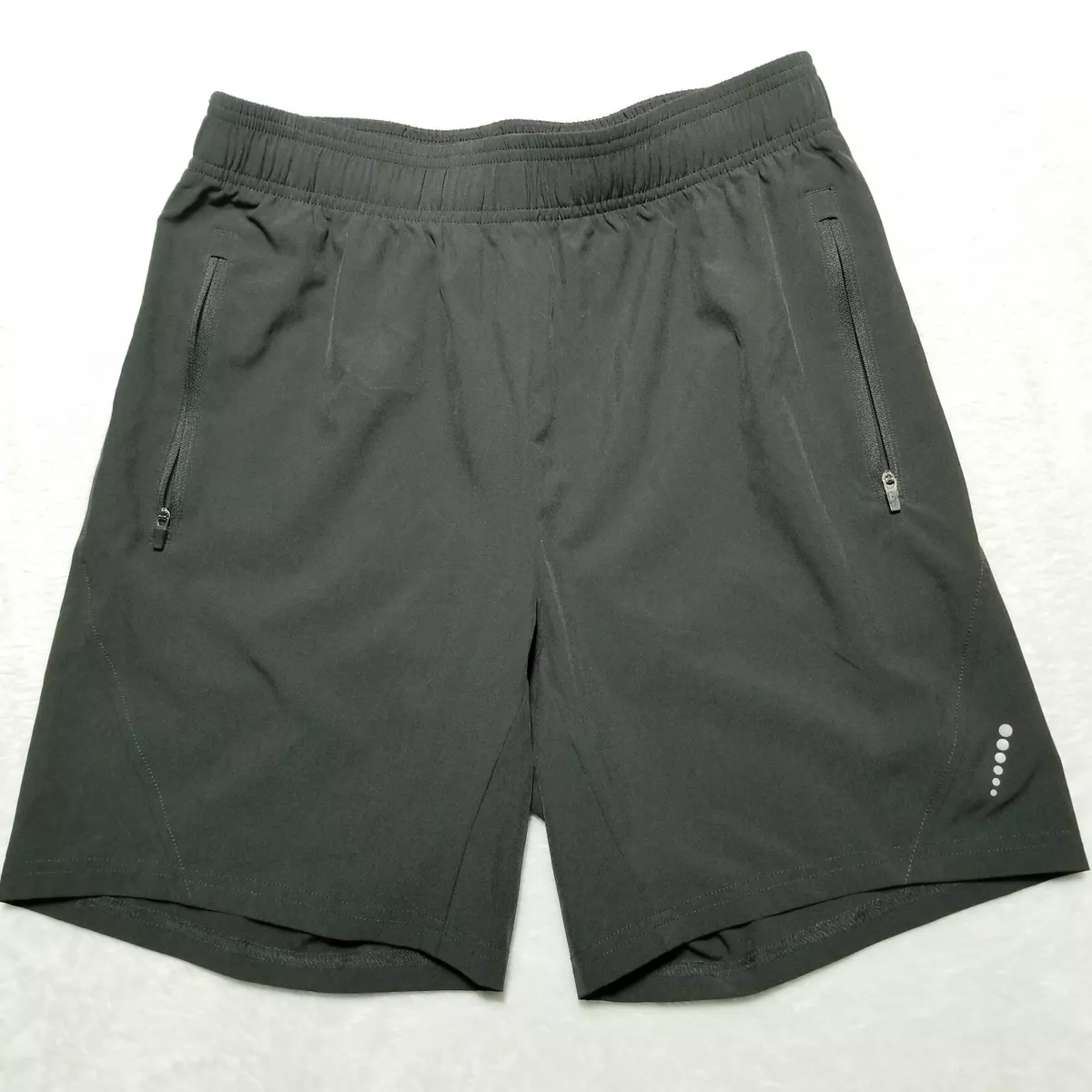 Balance Collection Running Gym Shorts Dark Gray Mens Small S Zipper Pockets