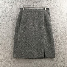 Sag Harbor Straight Pencil Skirt Womens 14 Gray Flat Front Casual Slit NEW
