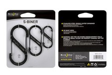 Nite Ize S-Biner 3 Pack Black Stainless Steel Sizes #2,#3 and #4, Carabiner