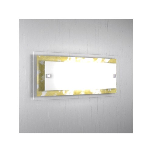 Offerta Applique Oro Cristallo 2 Luci - Lampada Moderna Rettangolo