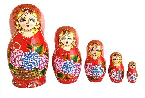 RUSSISCHE STECKPUPPEN ROT MATROSCHKA HANDBEMALT VON ORLOVA - Bild 2 von 3