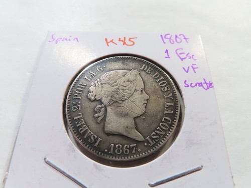 Arañazos K45 España 1867 Escudo VF