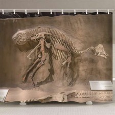 Bones Skeletons Brown 3D Shower Curtain Waterproof Fabric Bathroom Decoration