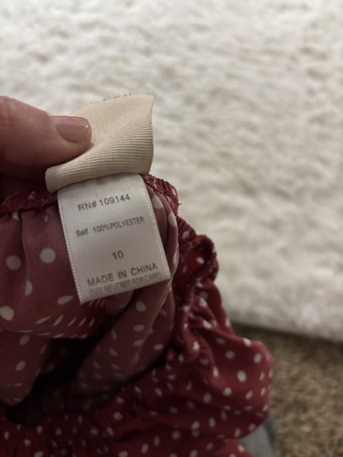 Lily Bleu girls sz. 10 raspberry pink polka dot button front dress. Grt. shape - Picture 10 of 11