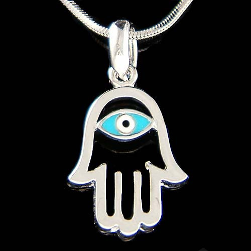 Evil Eye Turquoise Hamsa Hand Necklace Turquoise Jewish Hand