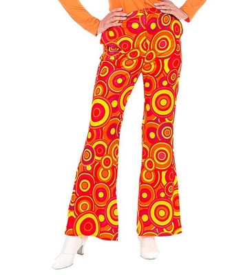 Schlaghose Damen Bubbles 70er Hippie  - organge - Fasnacht Karneval Mottoparty