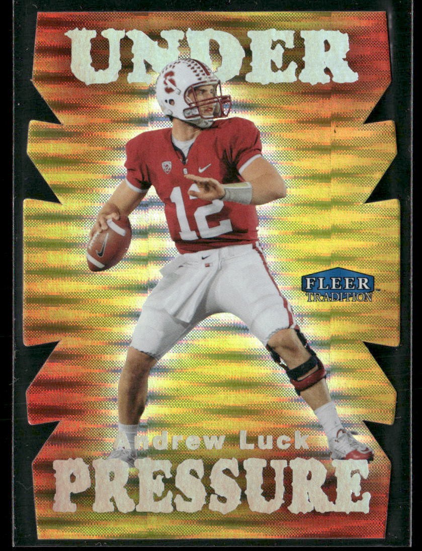 Andrew Luck 2013 Fleer Retro SSP Under Pressure Stanford Cardinal Card