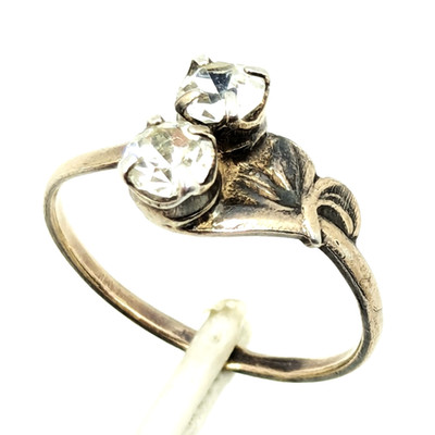 Vintage Soviet RING with Rock Crystal from Silver 875 USSR-size: 7US (17mm) #45