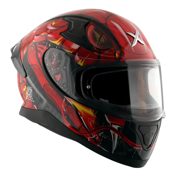 Axor Apex Venomous Black/Red Road Street Touring Urban Scooter Motorcycle Hel... - Image 2 of 4