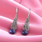 Oval Sodalite Gemstone Mother Daughters Day Dangle Earrings Jewelry 925 Silver