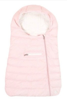 Moncler Pink White bunting with Hood and Zipper 