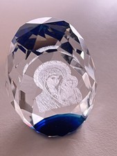 Mutter Maria mit Jesuskind Kristall Glasfigur Glas  Figur