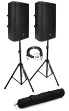 Mackie Thrash 215 1300-watt 15-inch Powered Loudspeaker Pair Stand Bundle