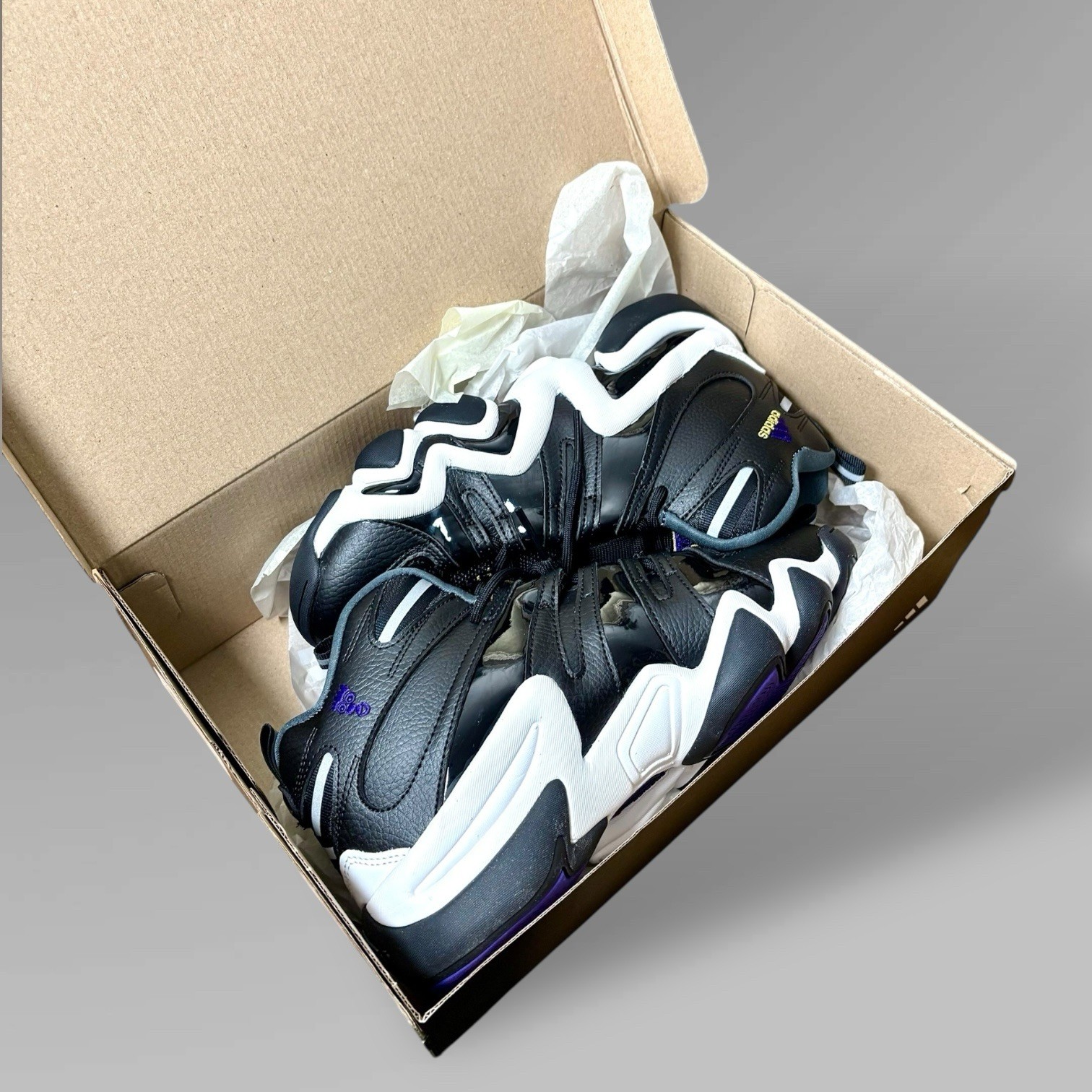 Adidas Crazy 8 Basketball Black White Purple Sneakers US Big Boys/Girls 6.5 thumbnail 14