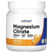 2 X Nutricost, citrato de magnesio, mango melocotón, 17,9 oz (500 g)-en todo el mundo