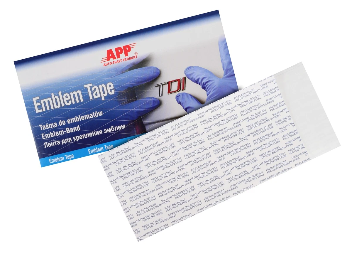 APP 040920 Emblem Tape - transparentes Acrylband, 100 x 200 mm, (5 Stück) | aufk