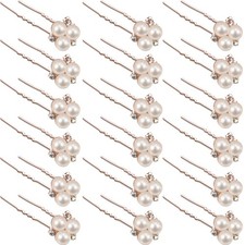 18 Pack Pearl Hair Pins Bridal Crystal Bobby Pins Set