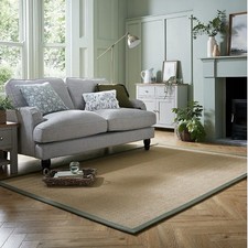 Large 3m x 4m Herringbone Jute Rug – Natural Woven Border Rug