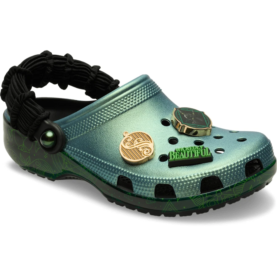 Crocs Wicked Elphaba Classic Clog women with 6 themed Jibbitz™ charms Size 8 - Image 3 of 4