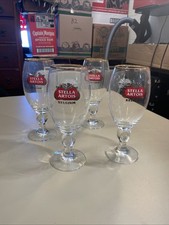 Set Of 4 Stella Artios 12 Oz. Gold Rim Chalice