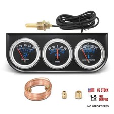 2inch 52mm Triple Gauge Set, Oil Pressure Gauge Water Temp Temperature