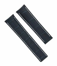 22MM LEATHER WATCH STRAP BAND FOR TAG HEUER CARRERA MONACO WATCH 22/20MM BLUE WS