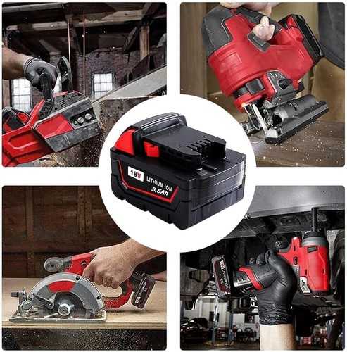 2 Pack 18V 5500mAh Replacement for Milwaukee M18 Battery 48-11-1810 48-11-1820 - Picture 7 of 7