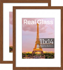 upsimples 11x14 Picture Frame Set of 2, Made of High Definition Glass for 8x10
