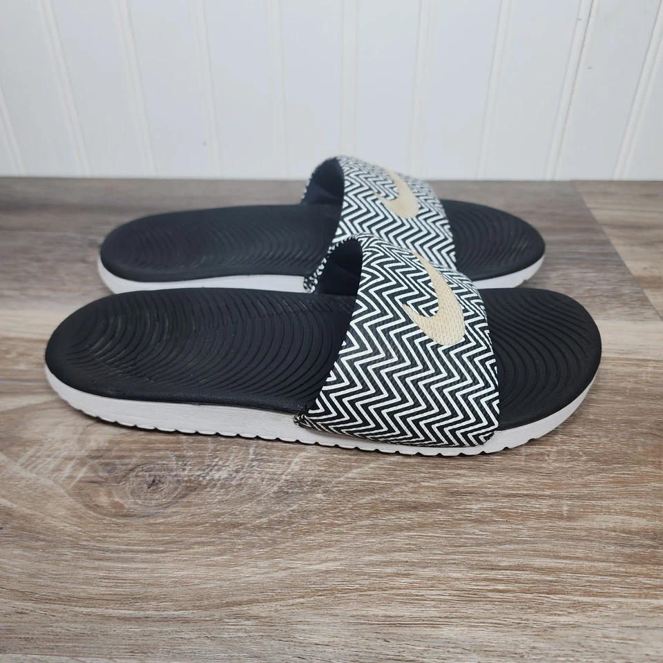 Nike Kawa Slide Print Para Mujer 882693-001 Blanco Negro Talla 6 Foto 3 de 4
