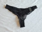 Fredericks Of Hollywood Saffron Black Lace Thong Size Large NWT