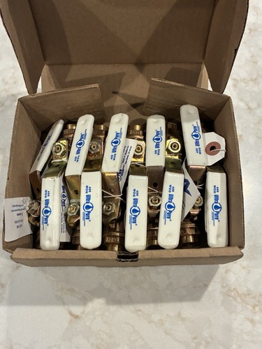 (Box Of 10) 3/8” Sweat Full-Port Lead-Free Bronze Brass Ball Valves 600 WOG USA