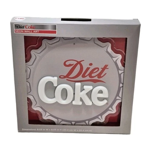 Diet Coke Neon Wall Art Sign NIB Vintage Bar Decor Man Cave Collectible 🥤✨