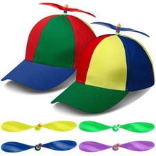 2 Pack Adult Hat Baseball Cap Brightly Rainbow Top One Size, Green, Blue Brim